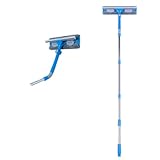 Mitclear 3-in-1 Teleskop Fensterwischer Abzieher Set 31cm mit 180° drehbaren Wischgelenk, Langer Glas Fensterreiniger mit Verlängerungsstange und Gummilippe für Fenster/Dusche/Auto (158cm)