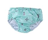 Monnëka Waschbare Schwimmwindel für Babys und Kleinkinder | bequemer und wiederverwendbarer Badeanzug mit UV-Schutz UPF 50+ | ideal für Strand und Pool | Lighthouse (0-6 Monate)