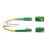 EMSECKO Glasfaserkabel LC auf SC 22CM (LC/APC-SC/APC) OS2 Simplex Singlemode O.D. 3.0mm LWL Simplex Singlemode LSZH, FTTH Lichtwellenleiter