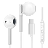 USB C Kopfhörer für Samsung Galaxy S25 S24 Ultra S23 S22 S21 FE S20 A53 A54 HiFi Stereo Kopfhörer Mikrofon Bass In-Ear Ohrhörer mit Kabel Typ C für iPhone 16 15 iPad Pro Air 5 Mini 6 Google Pixel 9 8a