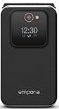 emporiaJOY 2G, Senioren-Handy mit 2G, Klapphandy ohne Vertrag, Mobiltelefon mit Notruftaste, 2,8-Zoll-Display, Schwarz