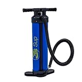 3s-sup Triple Action Handpumpe blau/grau I Spart EIN Drittel Pumpstöße, 30 PSi, 3 Vorwahl-Stufen I Abnehmbare Fuß- und Griffteile I Inkl. Schlauch und Packsack