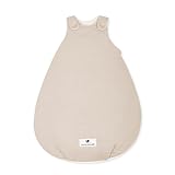 Julius Zöllner Babyschlafsack gefüttert Musselin 2,5 TOG Gr. 56/62 | 100% Baumwollmusselin | Oeko-TEX Standard 100 | Sand