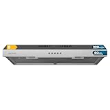 Cecotec Dunstabzugshaube 60 cm breit Bolero Flux CM 602200 Inox B. Saugleistung 220m3/h, Motor 70W, Niedriger Verbrauch, Mechanische Steuerung, 3 Leistungsstufen, Inox-Finish