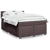 Sufrk Boxspringbett mit Matratze Dunkelbraun 160x200 cm Bett Boxspringbett Bett Mit Matratze Polsterbett Schlafzimmer MöBel Stoff - 3285949