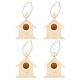 Yomiyuyr Bird House, Holzvogelhäuser für Natur im Freien, hängende Vogelschutz für kleine Vögel, anpassbare Ative Hütte, Gartenhaus im Freien, 5,1 oz, 4 Pack