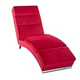 Mingone Relaxsessel mit Rückenlehne Ergonomische Chaiselongue Relaxliege Wohnzimmer Lounge Liege Polstersessel für Wohnzimmer (Weinrot)