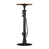Relaxdays Profi Standpumpe mit Manometer, Doppelpumpenkopf, Universal Luftpumpe, alle Ventile, Adapter, 60 cm, schwarz