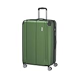 travelite Hartschalenkoffer groß, erweiterbar, 4 Rollen, CITY, Trolley mit kratzfester Oberfläche, TSA Schloss, Dehnfalte, 77 cm, 113 - 124 Liter