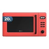 Cecotec Digitale Mikrowelle mit Grill 20L Proclean 5110 Rot. 700W in 6 Stufen und 800W Grill, Auftaumodus, Garzeit-Endsignal, Innenleuchte, 30-Minuten-Timer, Rotes Design