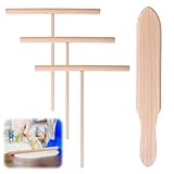 Jowfay Teigschaber aus Holz zum Verteilen von Crêpes-Teig, Set mit 4 Utensilien für Crêpes-Pfanner, Uniform, Küchenwerkzeuge für Pasteten, spezielles Set, Gebäck, Zubehör für Pfannkuchen