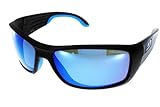 Julbo - Polarisierte Sonnenbrille Unisex Run 2 J5669414 schwarz matt blau, Glas Index 3 blau geflasht, mehrfarbig, L