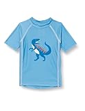 Playshoes Unisex Kinder UV-Schutz Bade Shirt Schwimmshirt Badebekleidung, Dino blau, 122/128