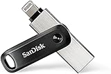 SanDisk iXpand Go Flash-Laufwerk iPhone Speicher 128 GB (iPad kompatibel, automatisches Backup, Schlüsselanhänger-Funktion, USB 3.0, iXpand App), Schwarz