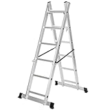 MMYUAK Arbeitsbühne Gerüst 3 IN 1 Aluminium Gerüst Leiter Arbeitsbühne Kombination Mehrzweck Gerüst Turm Werkbank Leitern 2X Rad
