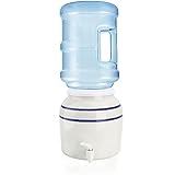 Neaylfe Porzellan-Keramik-Wasserspender, Arbeitsplatten-Wasserkrugspender/Topf, Porzellan-Wasser-Eisgetränke-Spender mit Wasserhahn, passend für 3-Gallonen-Krüge. - Blau gestreift