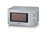 SEVERIN 2-in-1 Mikrowelle mit Grill 700 W, Grillofen mit 9 Automatikprogrammen, Mikrowelle mit Grillrost und Drehteller, silber, MW 7900
