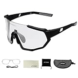 Amagogo Fahrradbrille, photochrome, stilvolle Sonnenbrille, Fahrradbrille für Golf,für Outdoor-Aktivitäten, Klettern, Ski, Wandern, Schwarz