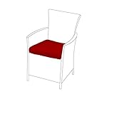 Outdoor Sitzkissen Stuhlpolster passend für Rattan Gartenmöbel Stuhlkissen Terrassenpolster 1 Stück Rot