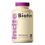 Incite Nutrition Biotin-Haarwachstumsergänzungsmittel 12.000 mcg – Tabletten (Ganzjahresvorrat plus Vorrat), hergestellt im Vereinigten Königreich, für Herren und Damen, 400 Stück (1er-Pack)