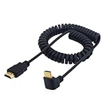 LANMINGLEL Rechtwinkliges HDMI-Kabel Coiled 90 Grad Winkel nach unten HDMI Stecker auf HDMI Stecker Spirale Hochgeschwindigkeitskabel unterstützt 4K 60Hz 1080P Kompatibel für TV PC Laptop (Winkel nach