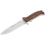 Walther Taschenmesser P38, 440C Stahl, feststehendes Messer ideal für Outdoor, inkl. Lederscheide