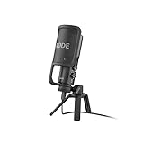 RØDE NT-USB vielseitiges USB-Kondensatormikrofon mit Studioqualität, Popfilter und Stativ für Streaming, Gaming, Podcasting, Musikproduktion, Gesangs- und Instrumentenaufnahmen (schwarz)