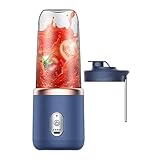 Tragbarer Mixer - 14oz To -Go -Obstmischer, USB wiederaufladbare Entsafterflasche | Mini Maker mit 6 Klingen, Handheld -Reisetuicer für Fitnessstudio, Büro, Küche, Zubereitung von Babynahrung