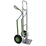 TRUTZHOLM Aluminium Sackkarre mit Treppenrutsche 200 kg Stapelkarre Transportkarre Treppensteiger Alu Klappbare Ladefläche Sicherheitsgriffe (200kg | PU - Räder)