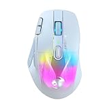 Roccat Kone XP Air – kabellose Gaming-Maus mit optischem Sensor mit 19.000 DPI, AIMO RGB-Beleuchtung, 4D-Mausrad, weiß