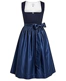 DIRNDLSTERN Damen Blau Ohne - Schnürung Midi Damen Outfit Oktoberfest 2025 gr 40