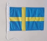 Premium-Bootsflagge 20 x 30 cm. Stoffgewicht – bedruckt, robust mit Strick und Schlaufe nautisch Flagge von, 20 x 30 cm (Schweden)