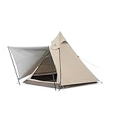 Naturehike Tipi Zelt für 3-4 Personen Firstzelte Pyramidenzelt Indianerzelt für Camping 3000 mm Wassersäule Zeltlager Rundzelt Familienzelt