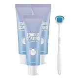 Zungenreinigungsgel-Set, Zungenreiniger-Gel mit Bürste, für einen frischen Mundgeruch. Mundspülung mit Minze für frischen Atem.