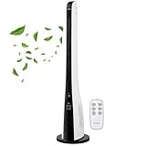 Echos® Turmventilator energiesparender Standventilator sehr leise Säulenventilator mit Fernbedienung 3 Modi Ventilator mit Kühlung Oszillierend 15h Timer LED-Display Tower Fan Luftkühler