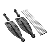 HOMOBABE Aluminium Doppelpaddel Leichtes Kajakpaddel mit Abnehmbarem Schaft Doppelseitiges Ruder für Schlauchboot und Wasserboot Langlebig und Einfach Montierbar Tropfringe und Verstärkten