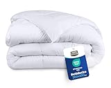 Utopia Bedding Bettdecke 200x200 cm, Mikrofaser Ganzjahresbettdecke mit Eckschlaufen, Steppdecke mit Hohlfaserfüllung 200 GSM (Weiß)