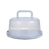 BULZEU Kuchenbehälter rund mit Haube Fresh Kuchenbehälter Fresh Tortenglocke Kuchenform Kuchenbox BPA-freier Kunststoff Kuchentransportbox (Blau)