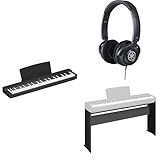 Yamaha P-145 Digitalpiano mit 88 abgestuften Hammer-Kompakttasten im Paket mit HPH-150-Kopfhörern und L-100 Digitalpiano-Ständer aus Holz