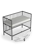 Sämann Baby Beistellbett 60x120 cm mit Premium Matratze SleepPlus - nutzbar von 0 bis 4 Jahre - rollbar & umbaubar zum Babybett -Gurtsystem & höhenverstellbar für alle Betten - grau