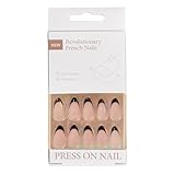 Mittelmandel-Nägel zum Aufdrücken, 30-teiliges Set für natürlich aussehende Acrylnägel, zum Aufkleben auf französische Spitze, falsches Mode-Nagelzubehör