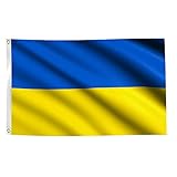 150x90cm Ukraine Flagge, Ukrainische Fahne mit 2 Metallösen für den Innen- und Außenbereich, Ukrainische Nationalflagge in leuchtenden Farben, dekoriert bei Sportveranstaltungen, Partys, Paraden