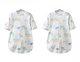 2er-Pack Baby-Schlafsäcke, 0,5 Tog – 100 % Baumwolle, Sommerschlafsäcke für Neugeborene und Kleinkinder (6–18 Monate) | leichte tragbare Decken für Jungen und Mädchen (Blau, 2 x L)