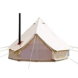 Sport Tent wasserdichte Campingzelt Familienzelt Baumwolle Tipi Zelt mit Herdheber/Lochrohrentlüftung Indiana Zelt 4M Bell Tent Teepee Pyramidenzelt 4 M