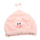 VICASKY trockene Haarkappe handtücher Halstuch Damen haartrockner Haartücher für Frauen Haartrockener Hut Schnelle Haartrocknungsmütze Kawaii Haarschmuck Korallenvlies Rosa