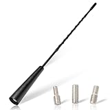 Villkin 30cm Autoantenne - Dachantenne für optimalen AM/FM-Empfang mit M4, M5, M6 Gewinde auch als Ersatz für 40cm Antenne (Schwarz, 1er Set)