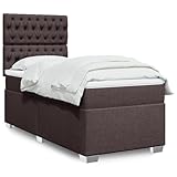 Sufrk Boxspringbett mit Matratze Dunkelbraun 100x200 cm Bett Boxspringbett Bett Mit Matratze Polsterbett Schlafzimmer MöBel Stoff - 3290409