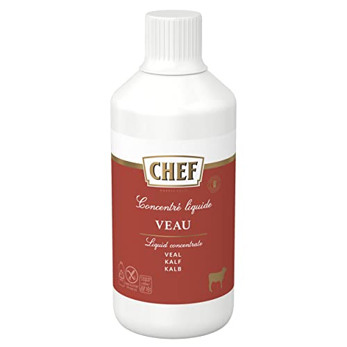 CHEF Flüssiges Konzentrat Kalb, Geschmacksboost für Herzhafte Fleischgerichte, 100% Natürlicher Geschmack, 1er Pack (1 x 1L)