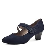 Jana Damen Pumps mit Riemen Mary Jane Vegan, Blau (Navy), 39 EU