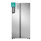 Hisense RS677N4ACC Side by Side Kühl-Gefrierkombination, 179cm, 519 Liter Gesamtkapazität, Multi Air Flow, LED Display, EEK: C, Electronic Touch Control, Inox Look